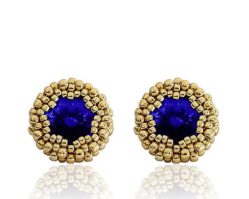 Darčekový set šujtášových šperkov - náhrdelník a náušnice (Modrý krištáľ)