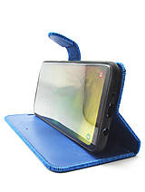 Na mobil - Kožené puzdro na Huawei, Samsung Galaxy, iPhone a iné - modré - 13952718_