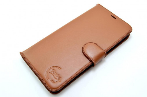 Na mobil - Kožené knižkové puzdro Samsung Galaxy, iPhone, Huawei a iné - hnedé - 12327712_