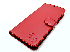 Na mobil - Červené kožené puzdro na iPhone, Samsung Galaxy, Huawei a iné - 13952562_
