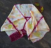 Listobranie-hodvábny ekologicky farbený šál