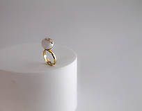 Prstene - KAHA | náhrdelník biely betón & zlato - 13951766_