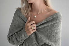 Prstene - KAHA | náhrdelník biely betón & zlato - 13951769_