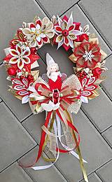 Dekorácie - Vianočný veniec adventny alebo na dvere s jutou (S červeným anjelikom) - 13953267_