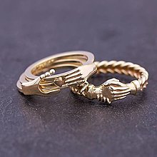 Prstene - Obrúčky so srdiečkom a spojenými dlaňami - 13954320_
