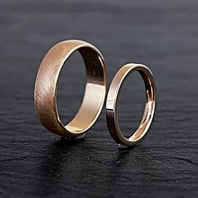 Prstene - Obrúčky z ružového zlata s matovaním - 13954384_