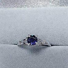 Prstene - Vetvičkový prsteň so zafírom - 13954428_