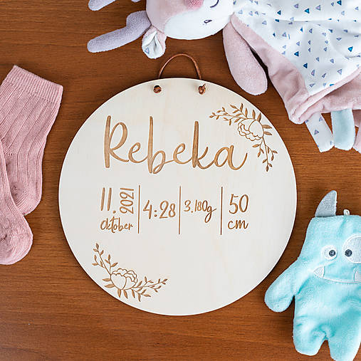Tabuľky - Drevená tabuľka: Narodilo sa nám bábätko) - 13952859_