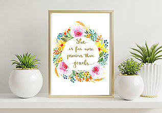 Obrazy - Art print - "She is  more precious than jewels" - 13954408_