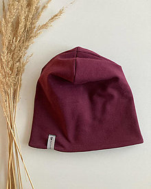 Detské čiapky - Hrejivá čiapka s fleecom v bordovej farbe pre malé hlávky - 13952592_