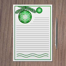 Papiernictvo - Vianočný list - vianočné gule (zelené) - 13951816_