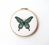 Dekorácie - Výšivka - Motýľ zelený - 13958922_