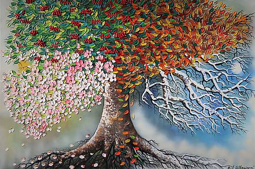 Obrazy - Strom 4ročne obdobia 150x100 - 13957908_