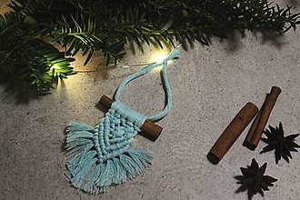 Dekorácie - Macramé vianočné ozdoby na stromček (Ozdoba na škorici) - 13956533_