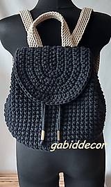 Ruksak/batoh z kvalitných bavlnených šnúr  (Ruksak, farba čierna + béžová)