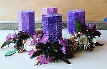 Sviečky - Adventné sviečky - fialový odtieň - 13956195_