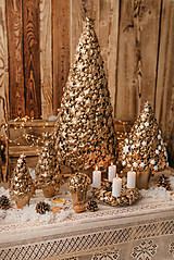 Dekorácie - Vianočný Venček Zlatý - 13956000_