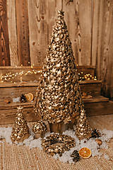 Dekorácie - Vianočný Venček Zlatý - 13956001_