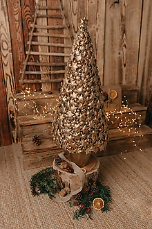Dekorácie - Vianočný Stromček Zlatý v95 - 13955931_