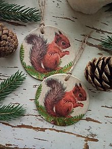 Dekorácie - Vianočná dekorácia veverička - 13959835_