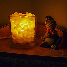 Svietidlá a sviečky - Relaxačná soľná lampa - sklenený valec - 13962445_