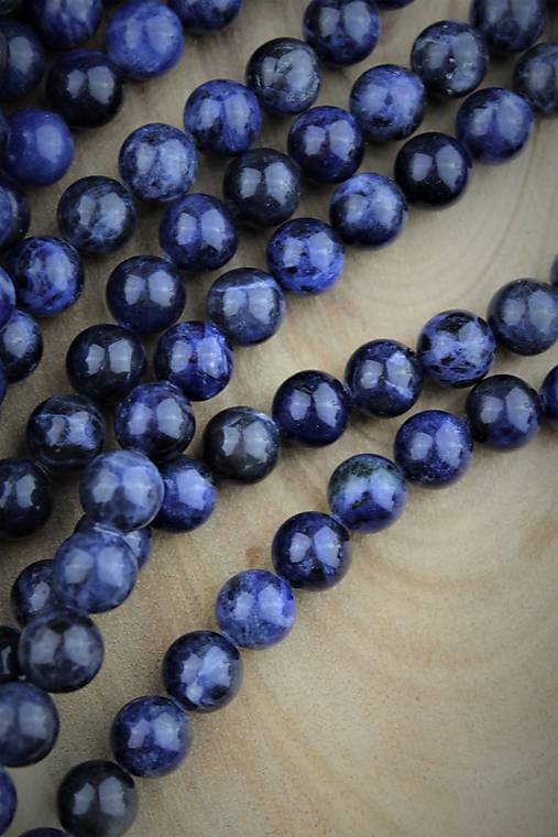 Minerály - sodalit korálky 10mm, A+ kvalita - 13963963_