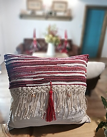 Úžitkový textil - Vianočné bordó na vankúši - 13962304_