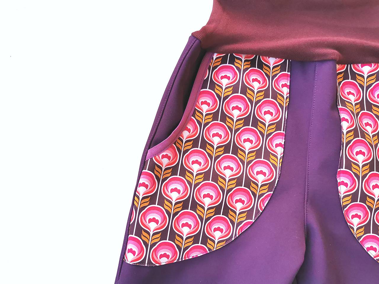 Softshellové nohavice "retro flowers" 