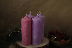  - MAXI adventná sada sviec  (Tradičné farby, fialové s 1 ružovou) - 13964457_