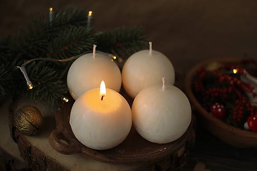 Sviečky - Adventné sviečky - gule - 13961173_