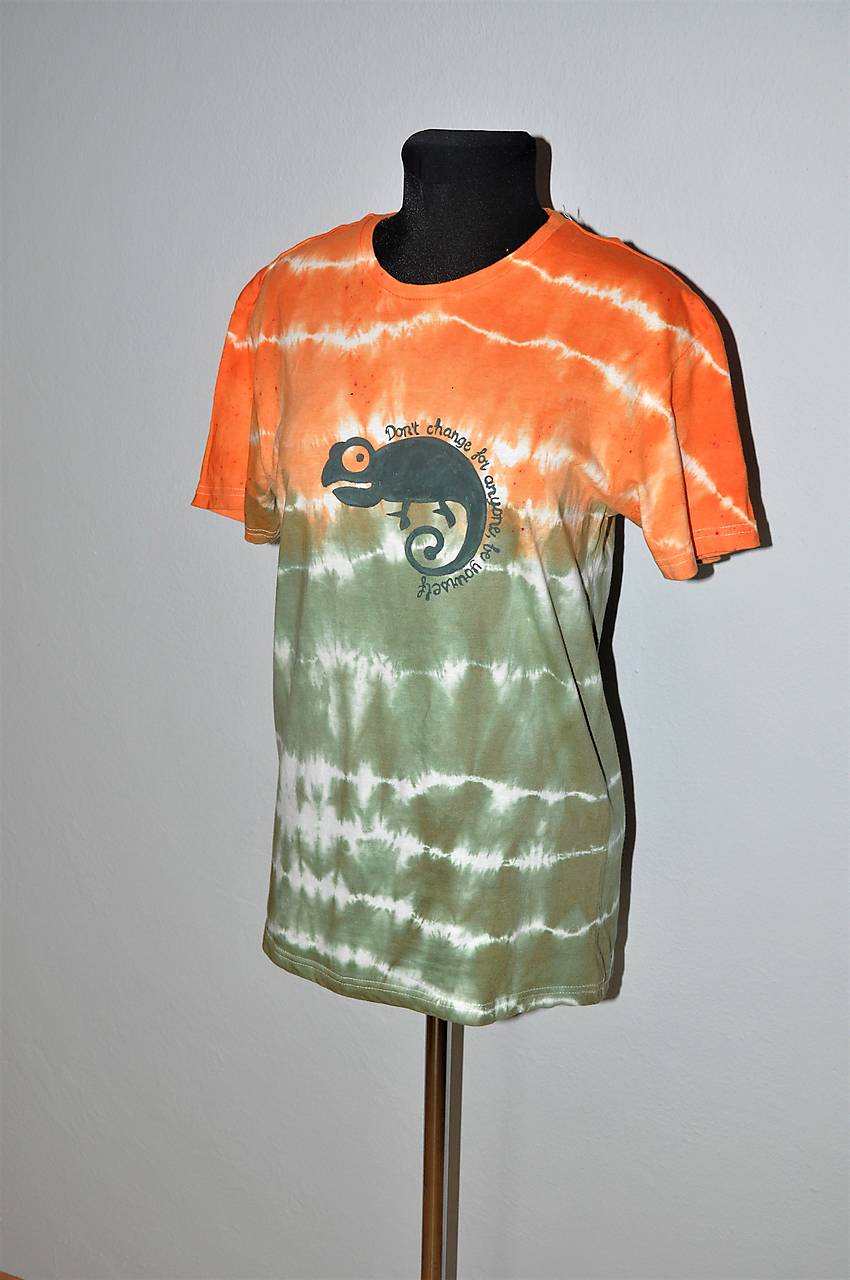 batikované tričko "chameleón"