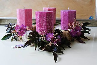 Sviečky - Adventné sviečky - ružový odtieň - 13960432_