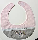 Podbradník detský 1 ružovo sivý varianty (Ružovo-šedý  s poníkom Pony)