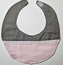 Detské doplnky - Podbradník detský 1 ružovo sivý varianty (Ružovo šedý s madeirou) - 13964000_