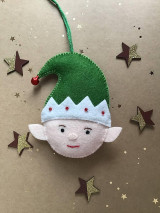 Dekorácie - Vianočný škriatok elf - ozdoba na vianočný stromček - 13961202_