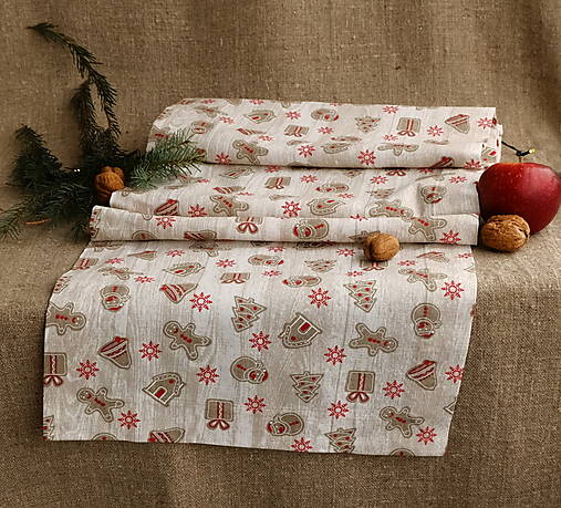 Úžitkový textil - Bavlnená vianočná štóla 220 cm - rôzne druhy - 13960065_