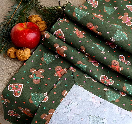 Úžitkový textil - Bavlnená vianočná štóla 160 cm  - 13960104_