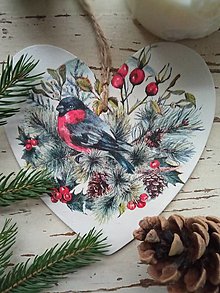 Dekorácie - Vianočná dekorácia vtáčik v kríkoch - 13959927_