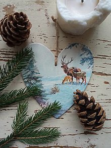 Dekorácie - Vianočná dekorácia rodina jelenčekov - 13960106_