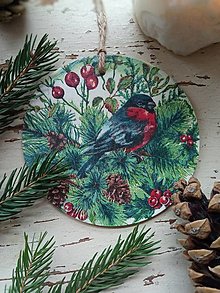 Dekorácie - Vianočná dekorácia vtáčik - 13964666_