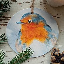 Dekorácie - Vianočná dekorácia vtáčik - 13964688_