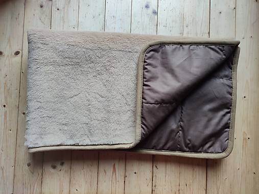 Úžitkový textil - VLNIENKA Deka / prikrývka 100% ovčie runo MERINO TOP super wash CAMEL Elegant hnedá - 13967605_