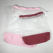Úžitkový textil - Eko vrecká na potraviny sieťka sada 2 kusy (Sada 2ks ružová a bordová) - 13969180_
