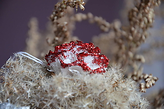 Dekorácie - Orech ľadové kvety (Červená) - 13966778_
