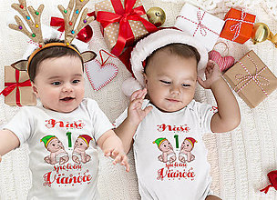 Topy, tričká, tielka - Body - Naše 1 spoločné Vianoce pre dvojičky - 13968214_