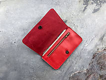 Peňaženky - Dámska kožená červená peňaženka rhea II - 13967960_