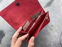 Peňaženky - Dámska kožená červená peňaženka rhea II - 13967961_