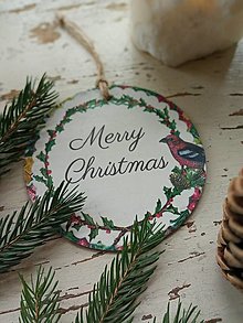 Dekorácie - Vianočná dekorácia Merry Christmas - 13966383_
