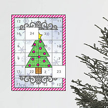 Dekorácie - Netradičný adventný kalendár cartoon ornamental (vianočný stromček (gule)) - 13965704_
