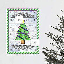Dekorácie - Netradičný adventný kalendár cartoon ornamental (vianočný stromček 2 (girlanda)) - 13965705_